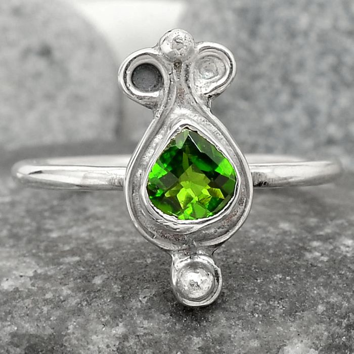 Natural Chrome Diopside Ring size-7 SDR76281, 5x5 mm