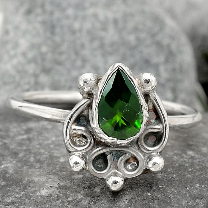 Natural Chrome Diopside Ring size-9 SDR76338, 5x8 mm