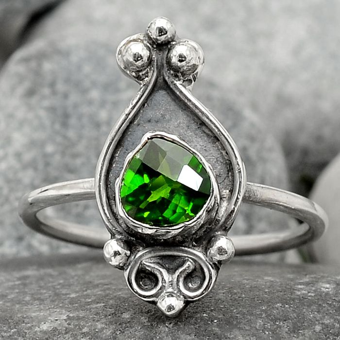Natural Chrome Diopside Ring size-10 SDR76376, 6x7 mm