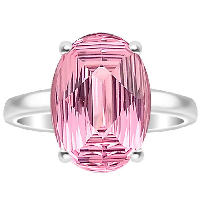 Lab Created Pink Morganite Ring size-6.5 SDR80294 R-1019, 10x14 mm