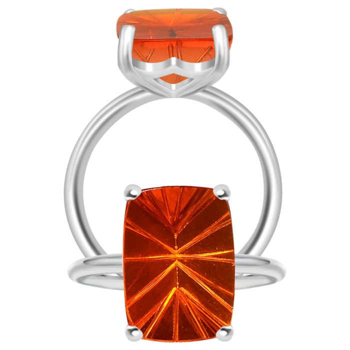 Lab Created Padparadscha Sapphire Ring size-6 SDR82744 R-1019, 10x14 mm