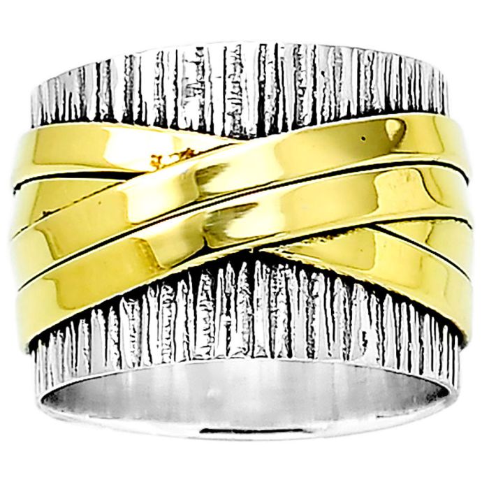 Two Tone Band Ring size-7.5 SDR83685 R-1712, N/A