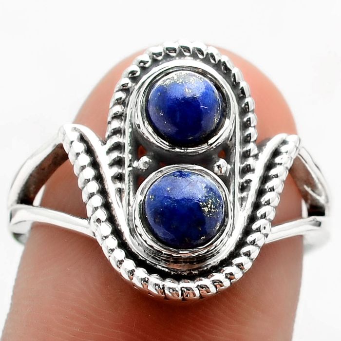 Natural Lapis - Afghanistan Ring size-8.5 SDR88872 R-1027, 5x5 mm