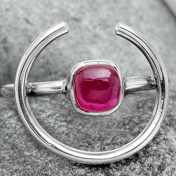 Lab Created Pink Rubellite Ring size-8.5 SDR92360 R-1036, 6x6 mm