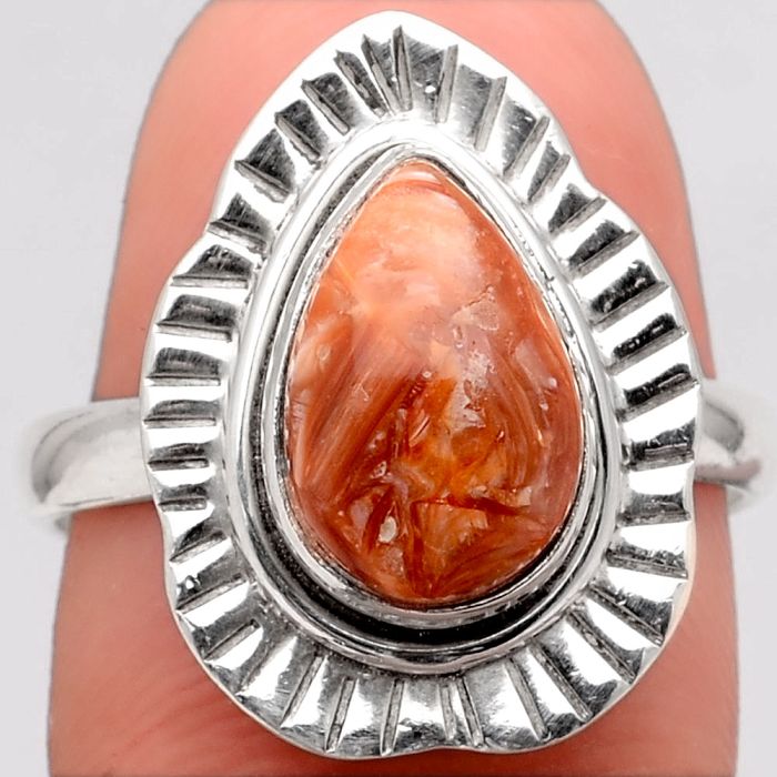 Natural Caramel Opal Ring size-8.5 SDR98971 R-1086, 8x12 mm