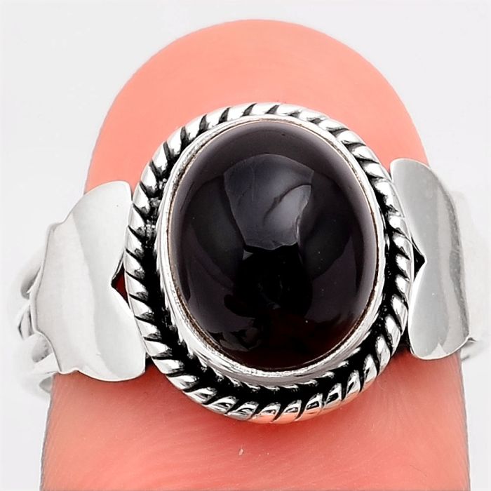 Natural Black Onyx - Brazil Ring size-9 SDR99022 R-1668, 9x11 mm