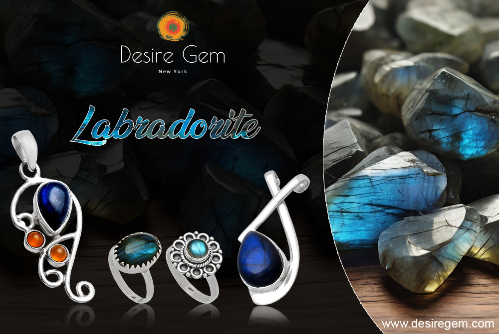 Desiregem's Exquisite Labradorite 925 Sterling Silver Jewelry Collection - Rings, Necklaces, Bracelets, Pendants, Earrings