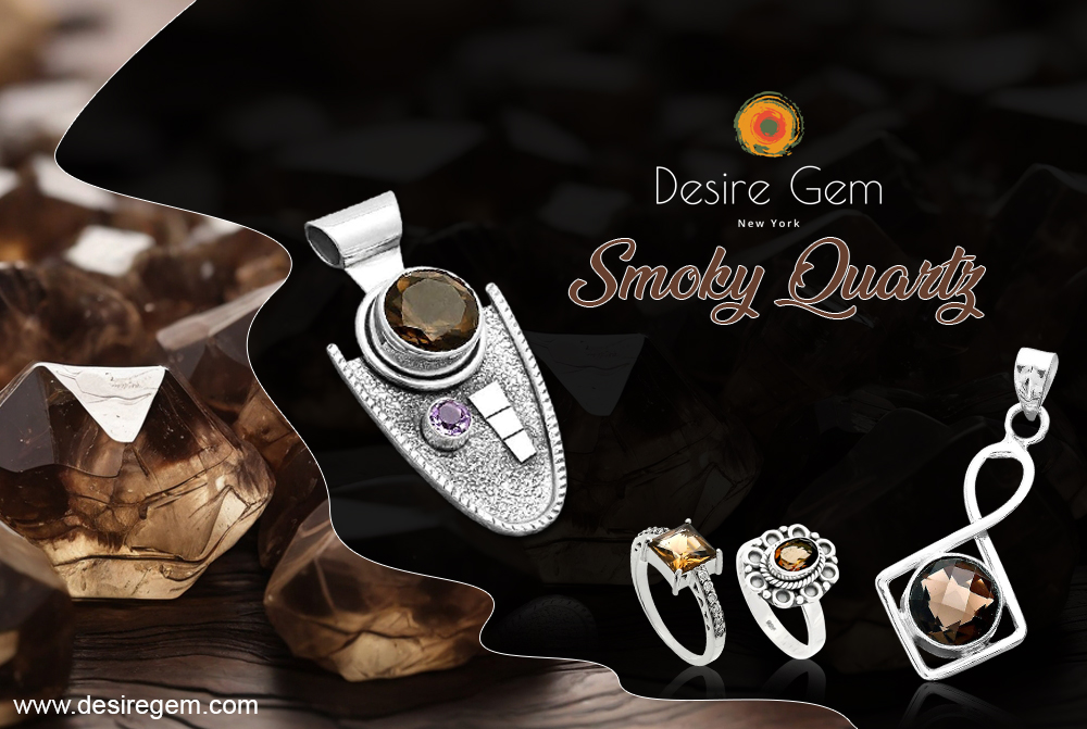 Desiregem's Exquisite Smoky Quartz 925 Sterling Silver Jewelry Collection