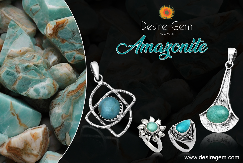 Desiregem Amazonite 925 Sterling Silver Jewelry Collection